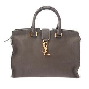 SAINT LAURENT Cabas Gray Leather Handbag